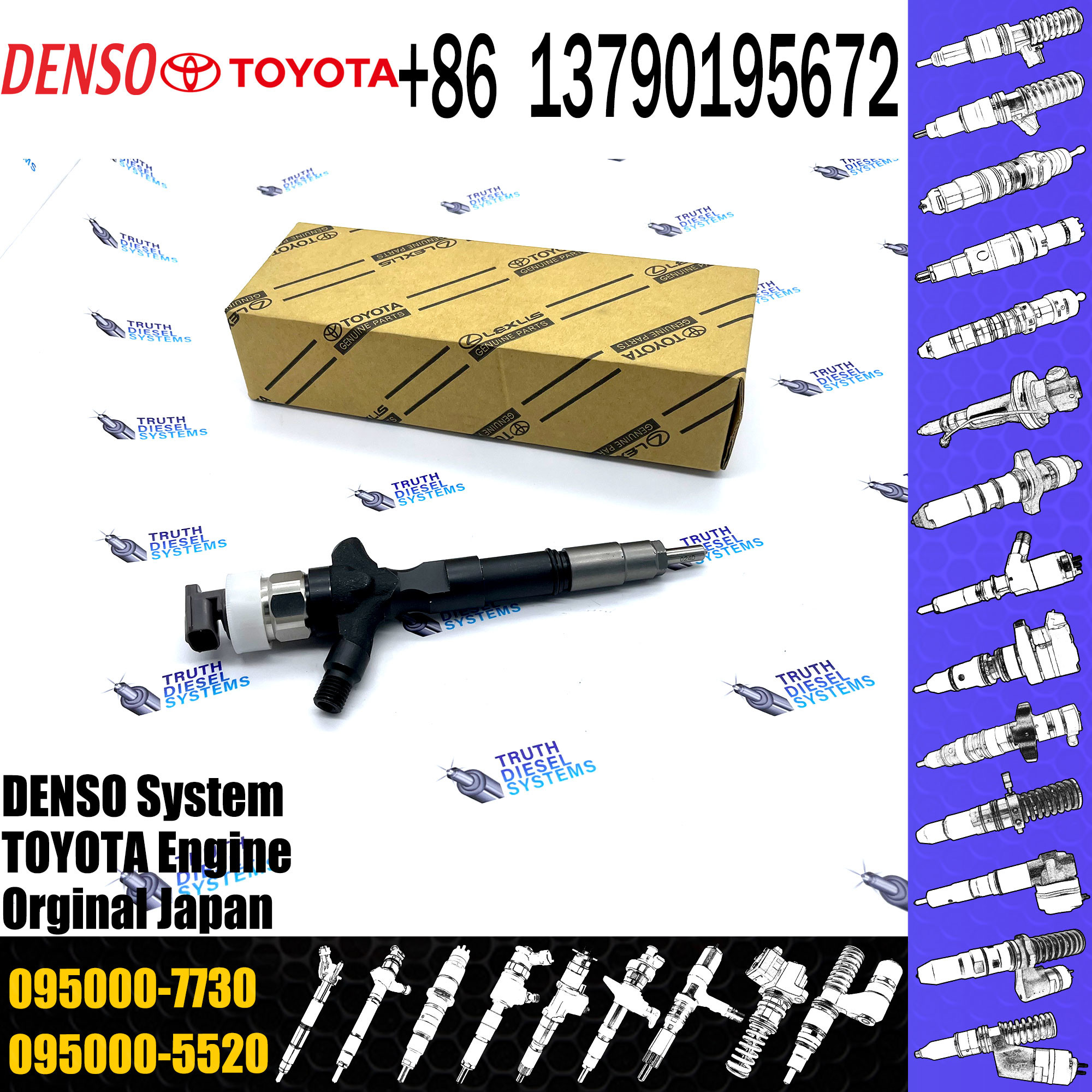 Diesel Fuel Injector 095000 7730 0950007730 23670-39135 For Toyota Daihatsu Delta 1KD-FTV 095000-7730