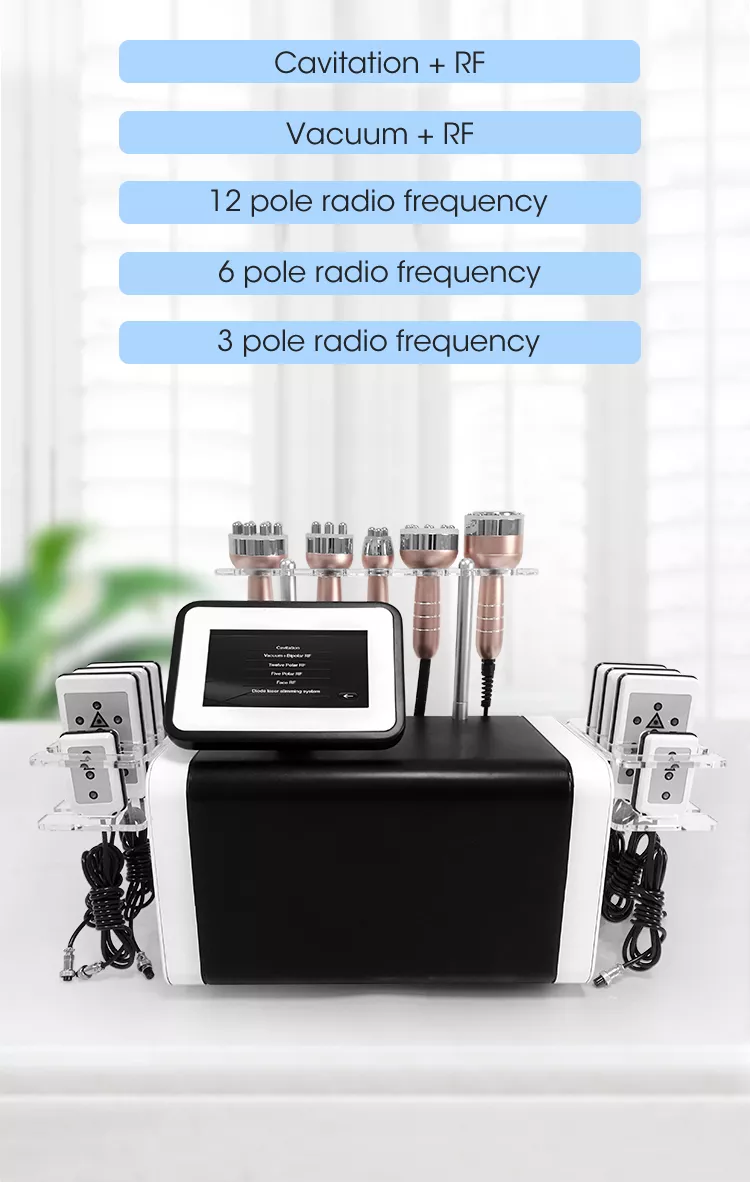 2021 New Arrival 6 In 1 40K Cavitation Vacuum Radio Laser Massager lipo Laser Slimming Machine