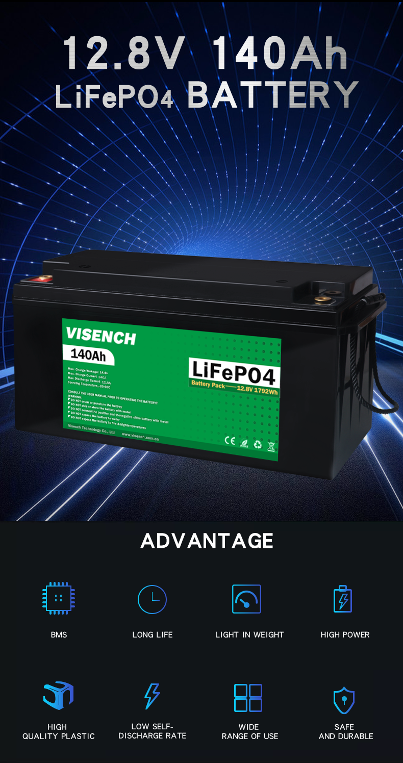 VS12.8-140 Custom LiFePO4 Battery Pack 12.8V 140Ah 5000 cycles CE RoHs MSDS UN38.3