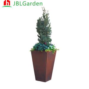China Square Flower Pot Round Corten Steel Planter Box Customized Size wholesale
