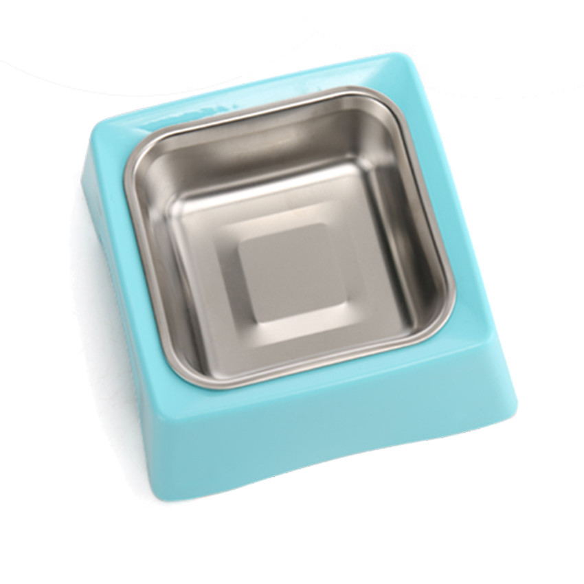 Weight 170 G Stainless Steel Pet Bowls Portable Blue / Green / Pink Color