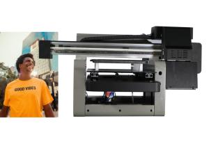 China CMYKW T Shirt Garment Fiber Cloth A3 Flatbed Printer Machine wholesale