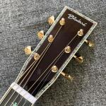 Custom Logo on Headstock, Solid Spruce OM Body Solid Rosewood Back Side Acoustic