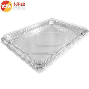 China Foil Food Packaging Aluminum Foil Tray Silver PET Rectangle Accepted wholesale
