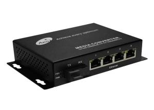China 4 Port Single Mode Fiber To Ethernet Media Converter wholesale