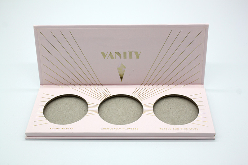 Magnet Closure Empty Blush Palette 36mm 3 Pan Palette For Cosmetics