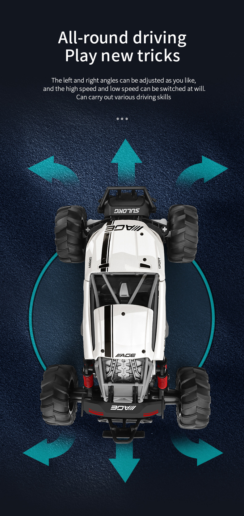 High Speed 1 14 Scale All Terrain RC Car with 2.4 GHz Remote Control Off-Road Truck