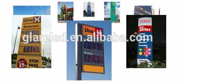 IP65 Waterproof 20 Inch 7 Segment LED Display Gas Changer for Outdoor Advertising