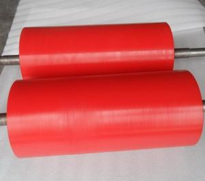 China High Anti Abrasion Industrial Red Polyurethane Roller Coating, Polyurethane Rollers wholesale