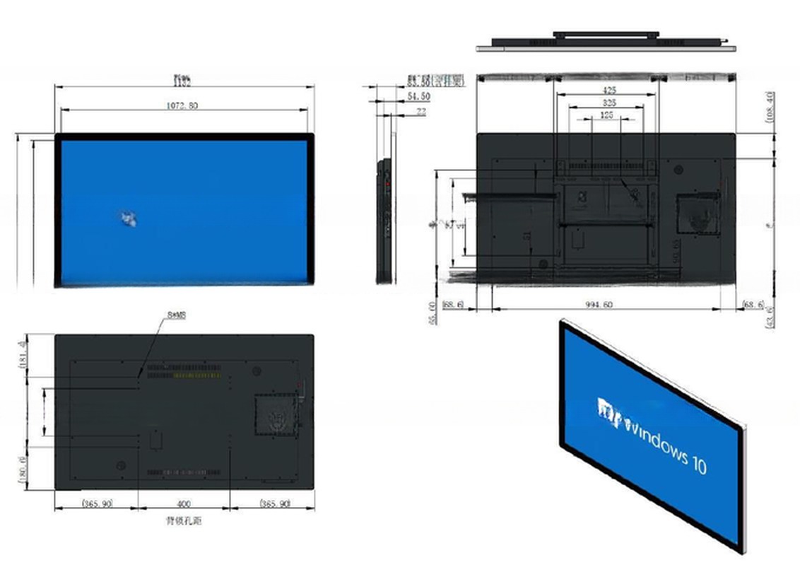 4K UHD 49 inch LCD LED TFT digital signage screen wall mounted super slim