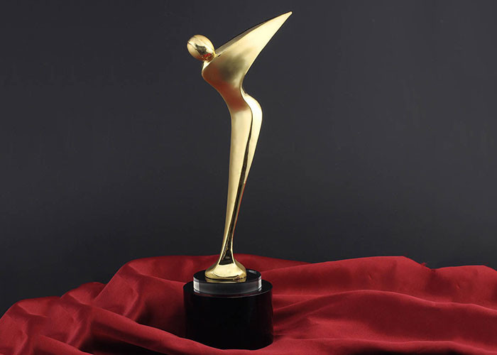 Rose Gold Plated Golf Trophy Awards , Longest Driver PGA Golf Trophies