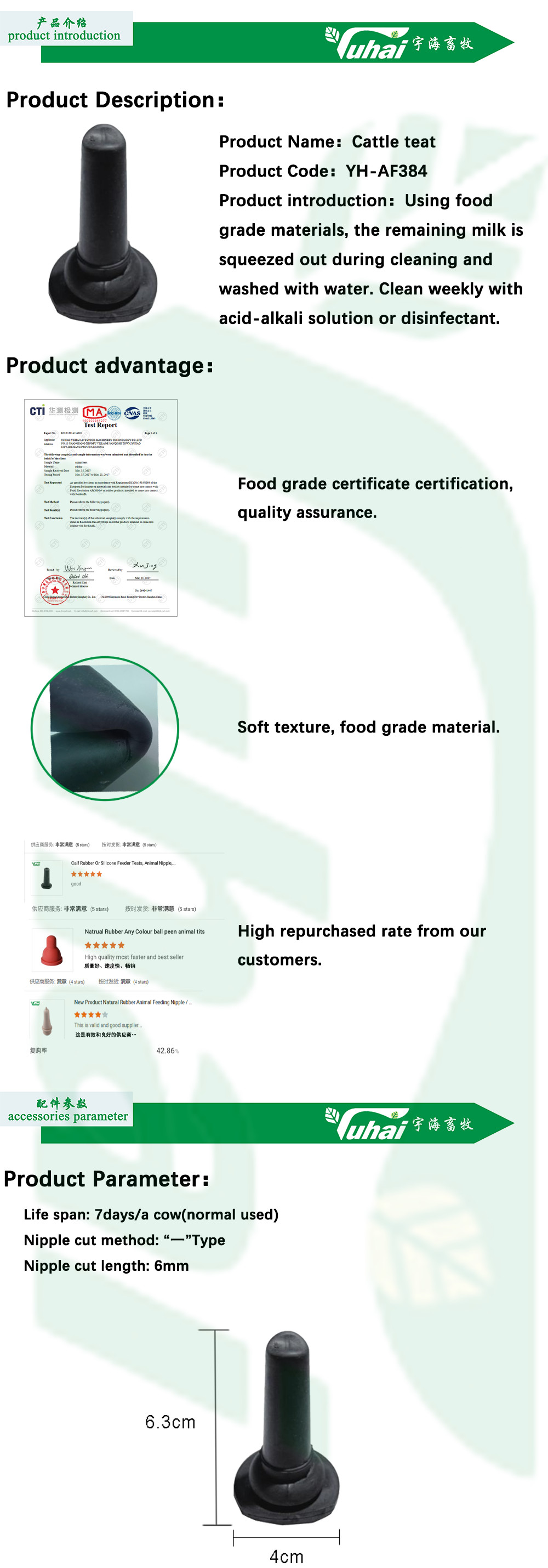 Black Rubber Material Lamb Feeding Teats For Cow Feedeing Bottle