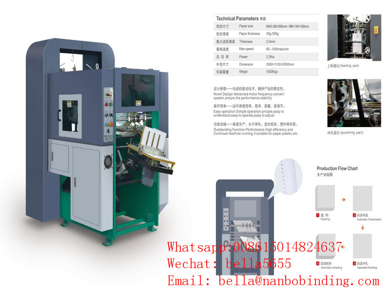 Nanbo Paper Hole Punch Machine , 80-120times/Mins Paper Hole Maker Machine