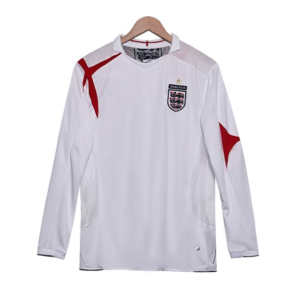 England 2006 Retro Long Sleeve Home Fan Edition Jersey Pays Tribute to the Three