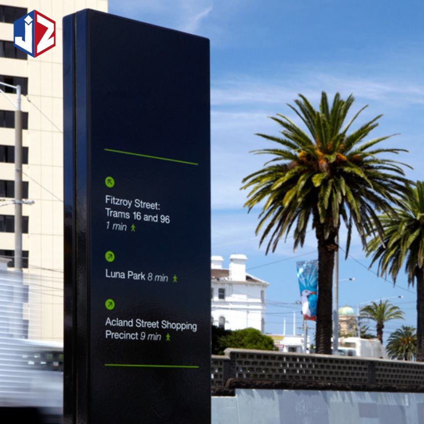 Illuminated IP65 Indoor Wayfinding Signage Stainless Steel Sign Board Stand