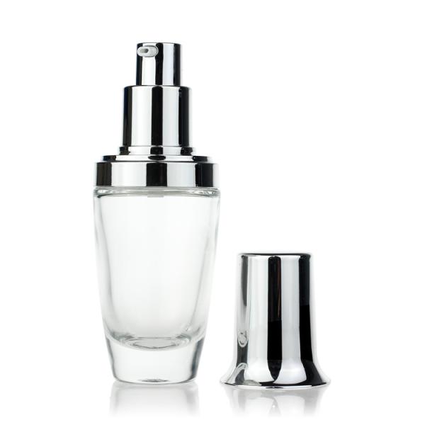 Skin Care Packaging Cosmetic Glass Bottles 30ml With Lotion Pump