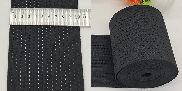 10mm Black button elastic band polyester latex elastic band mesh webbing
