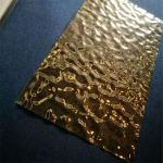 Embossed Stainless Steel Sheets Gold Mirror Finish For Hotels Villa Lobby