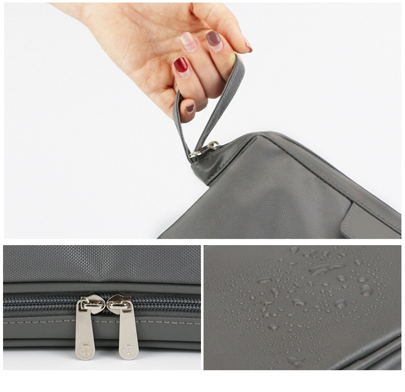 Double Layers Men Travel Wash Portable Waterproof Polyester Cosmetic Bag