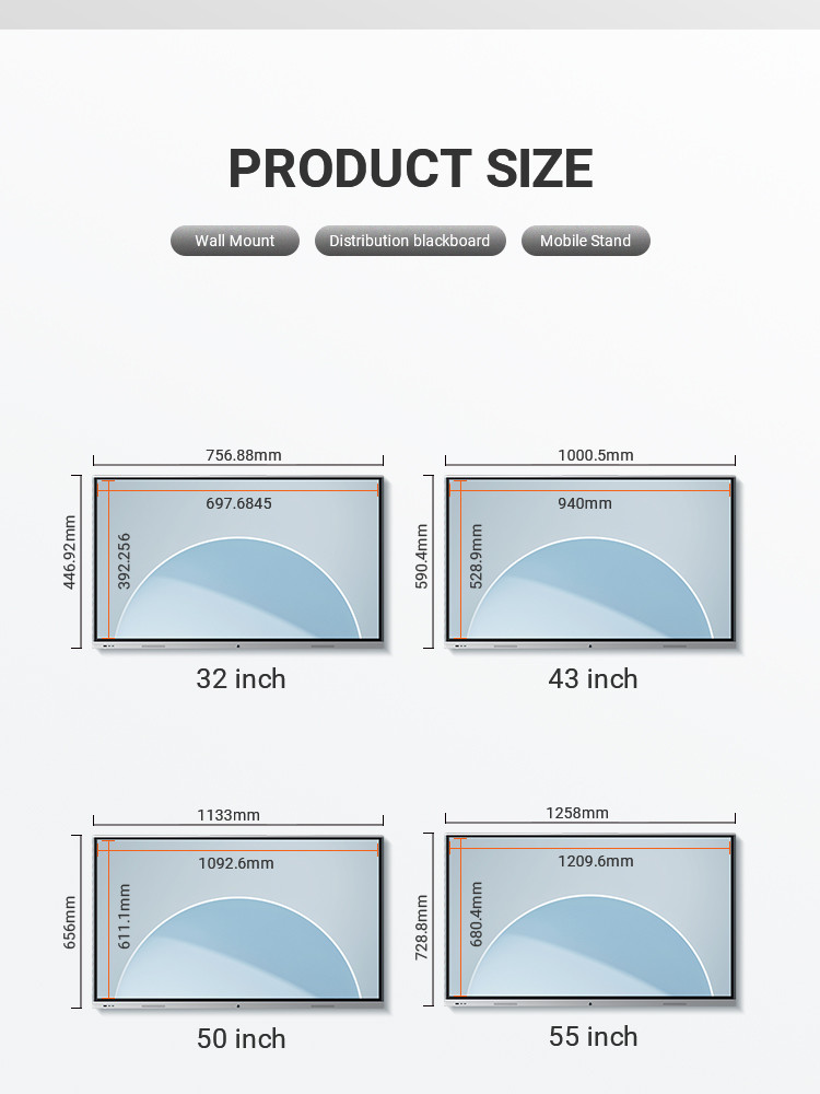 Writing Multi Touch Smart Board 43 Inch LCD Interactive Whiteboard