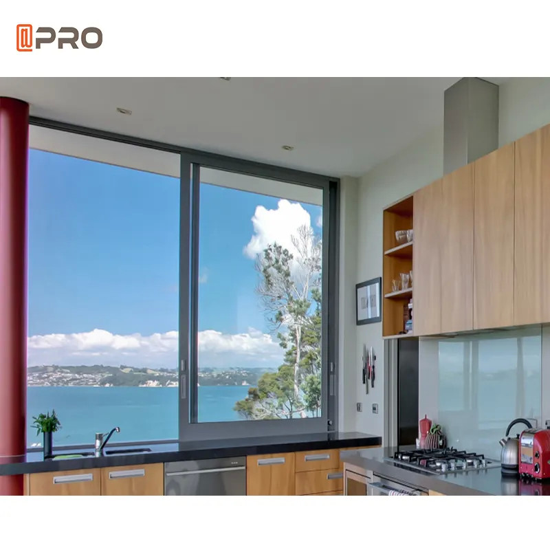 Tinted Glass Window Tempered Glass Section Aluminum Frame Sliding Glass Window