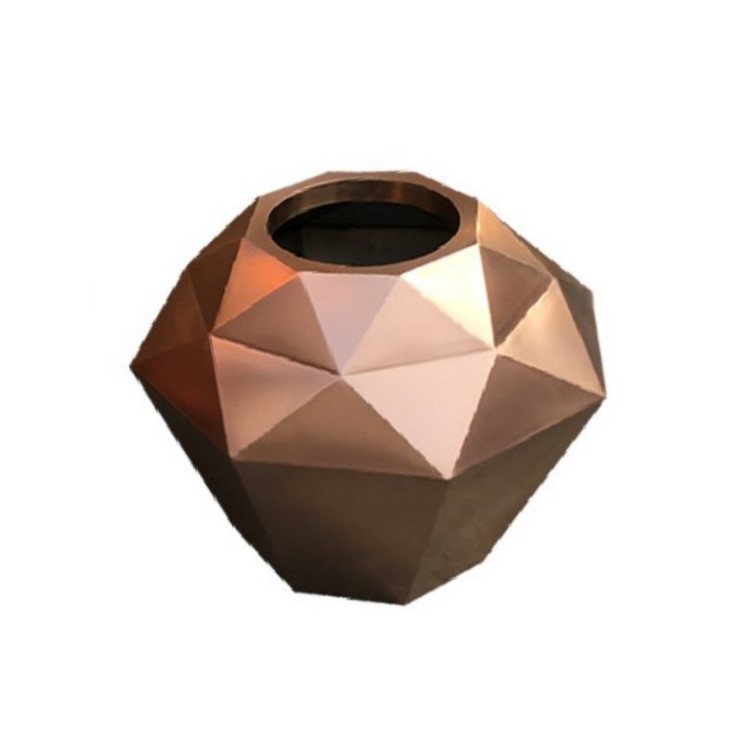 Outdoor large stainless steel mirror planters gold flower pots for hotel