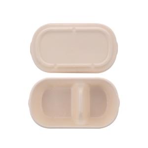 China Disposable White Sugarcane Bagasse Food Trays 2 Compartment wholesale