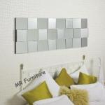 Faceted Angled Modern Wall Mirrors Decorative For Bedroom / Dining Room