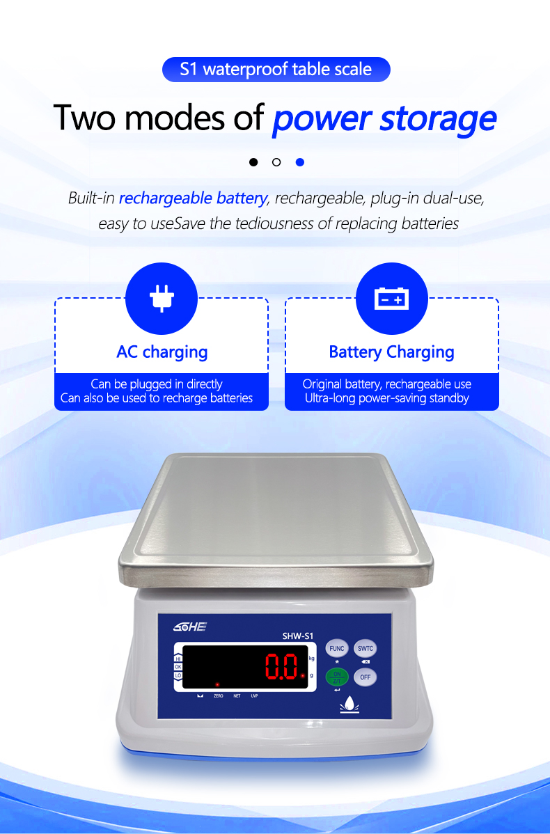 8V/1A Power Supply Waterproof Scale with Dual Screen Display and Precision Sensor