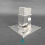 Professional Glass Balcony Railing / Stainless Steel Square Post Silver Color