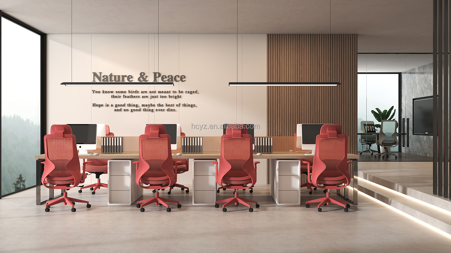 Enhance Your Workspace High Back Executive Red Mesh Office Chair with Lumbar Support