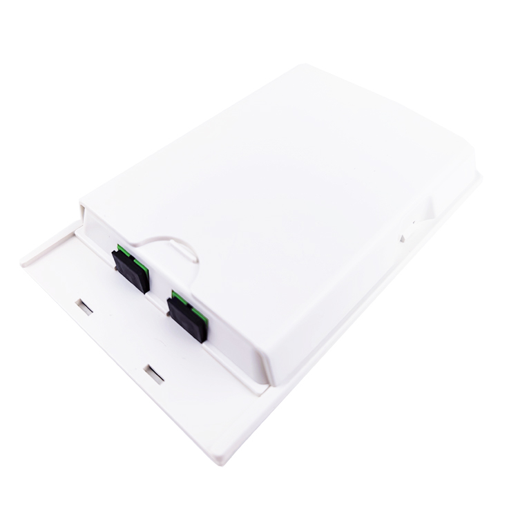 Plastic Fiber Optic Faceplate Socket Panel for FTTH and Installation in White 2 Cores