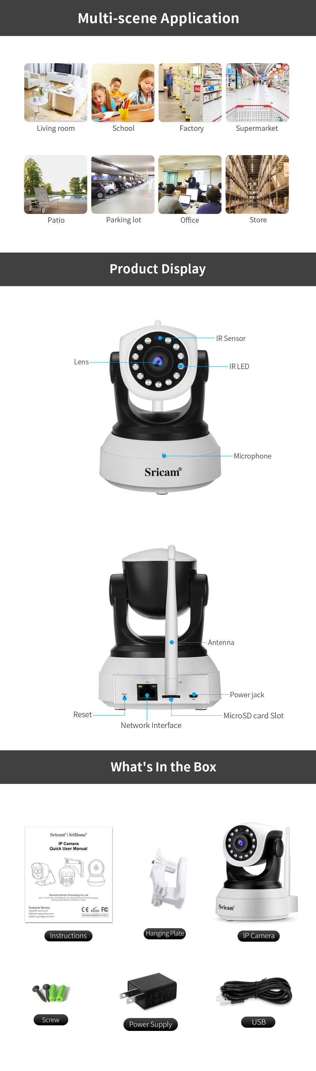 3 MP Camera Wireless P2P Security CCTV IP Camera CCTV Camera Audio Motion Detection Alarm