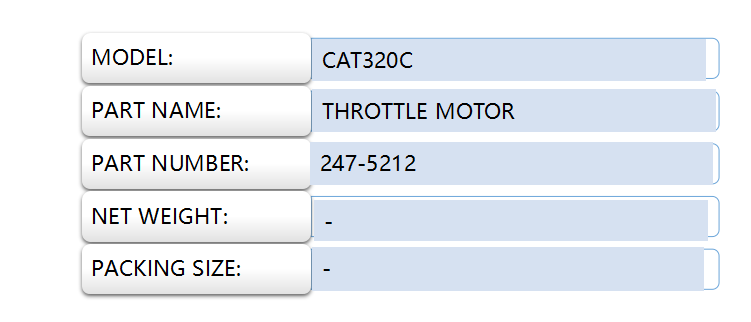 320c Throttle Motor For Excavator Speed Governor Part No. 247-5212