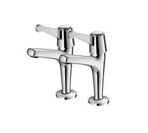 China Modern Deck Mounted Dual Hole Two Handle Faucet Polished Chrome OEM wholesale
