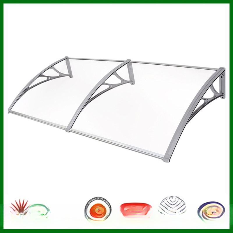 1000mm Plastic Bracket Clear Solid Polycarbonate Window Awning Anti UV Protection