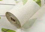 Hotel Bedroom Asian style Wallpaper Breathable with White Green Leaves pattern