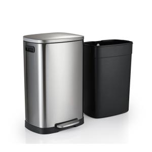 China Rectangular 30L 410 Stainless Steel Recycle Waste Bin wholesale