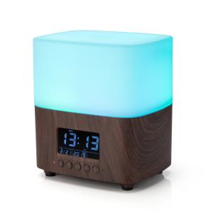 China Household Wood Grain 300ML Essential Oil Diffuser Alarm Clock wholesale
