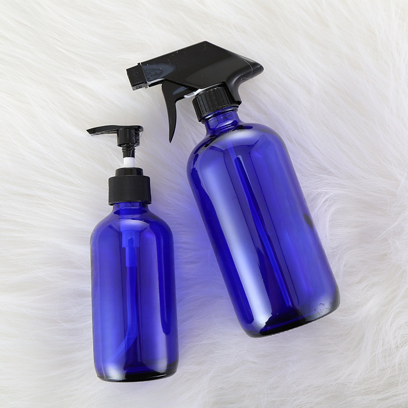 Facial Cleanser Glass Collar Material 30ml 50ml 100ml Perfume Bottle Black Frosted Cosmetic Makeup Packaging Vendors