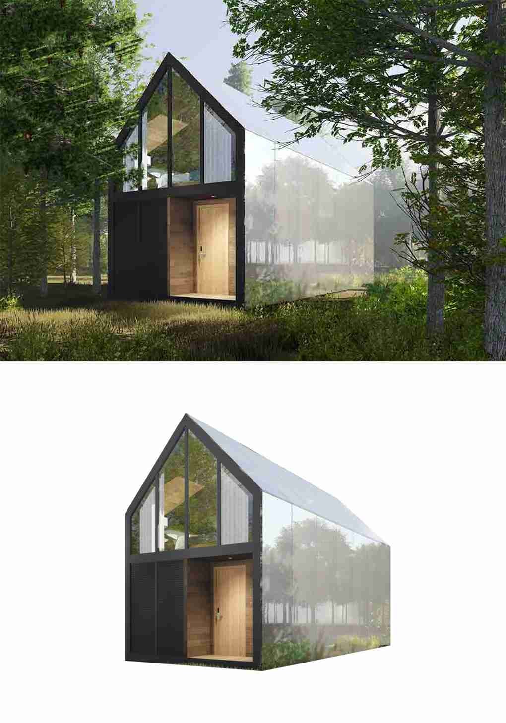 Bonzer Aviation Aluminum Frame Log House With Portable Movable Two-Storey Villa