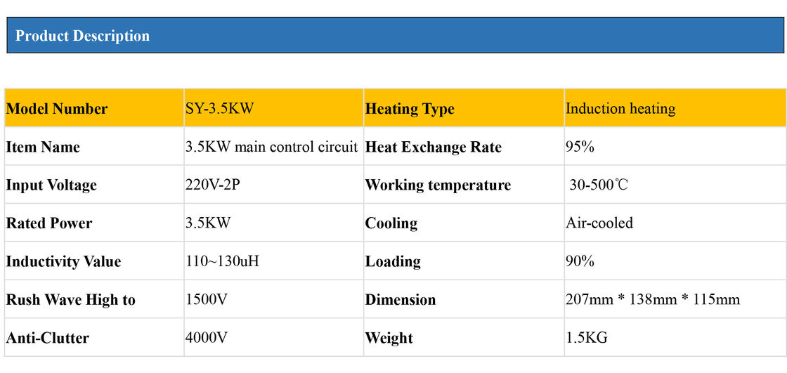 3.5KW 220V electromagnetic induction heating main board electromagnetic heating control panel electromagnetic heater