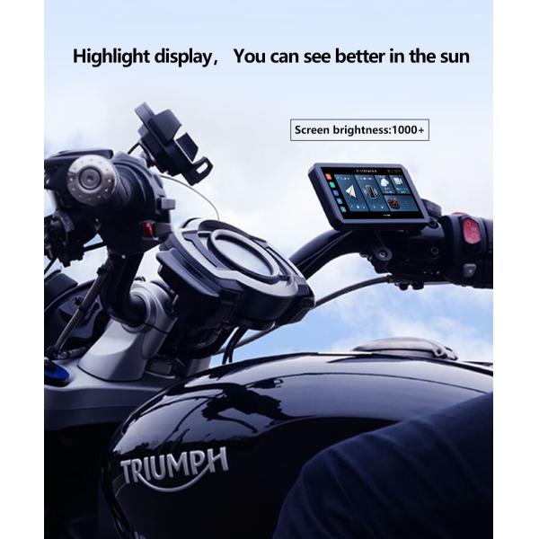 Portable 6.3 Inch Android Motorcycle GPS Navigation CarPlay Android Auto With DVR Supports Radio Function Wireless Motorcycles