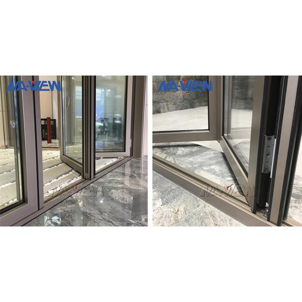 Waterproof Bifold Glass Windows Grey Aluminium Folding Windows