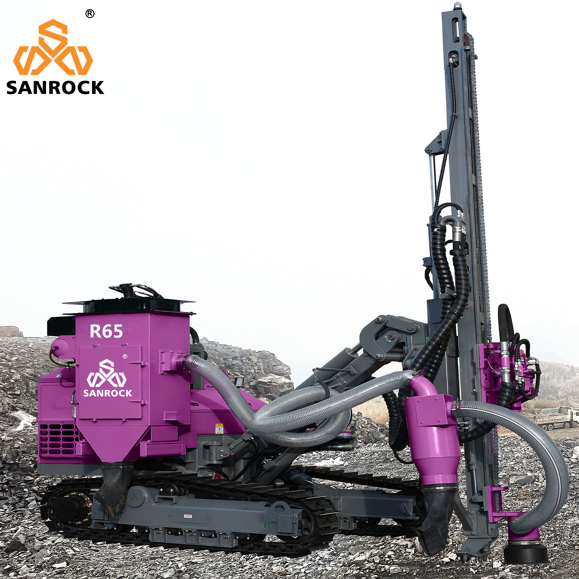 Mining Machinery DTH Drilling Rig 78kw Engine Rotary Borehole Hydraulic Drilling Rig