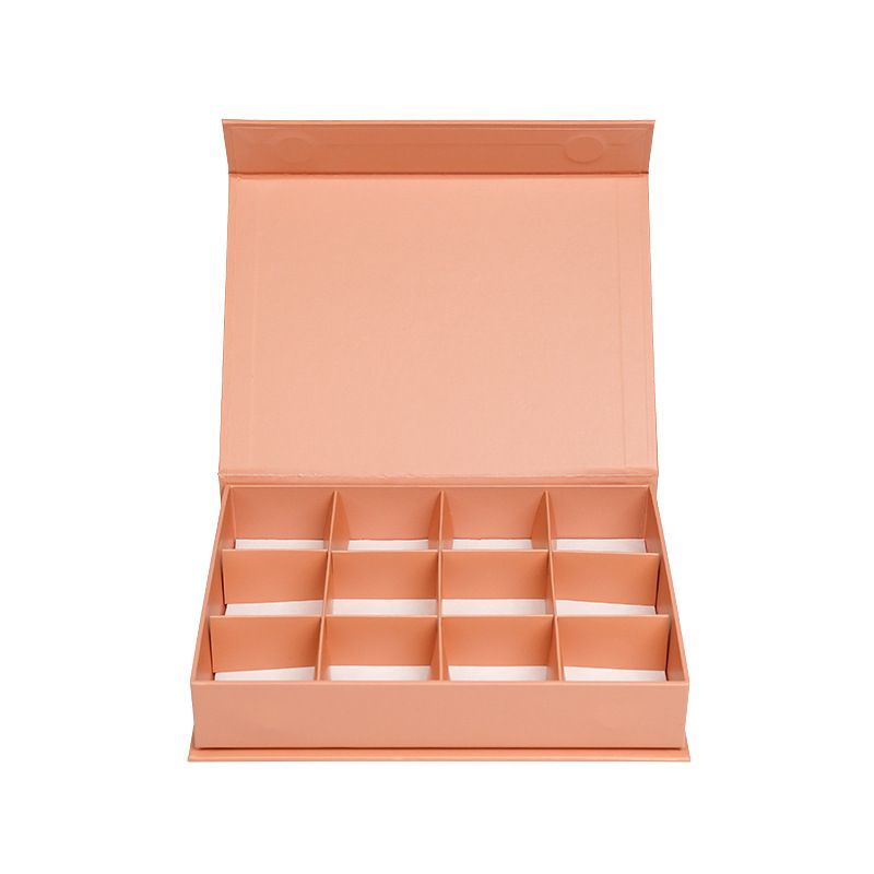 Eco Friendly Pink Party Chocolate Cookie Kraft Paper Boxes Dessert Box Chocolate Packaging Gift Magnetic Box with Dividers