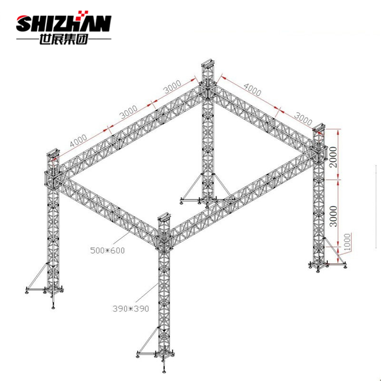 4m Length Aluminum Truss Stage Light Frame / Dj Light Stand Truss TUV Certified