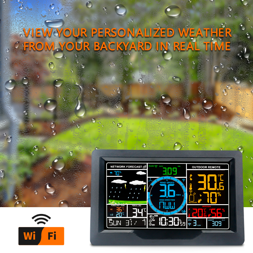 Wireless Automatic Weather Station With Sensor And Rain Gauge Humidity Range 20-95% 1.8KG Weight