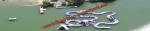 0.9mm PVC Tarpaulin Crooked Inflatable Amusement Park For Water Sports