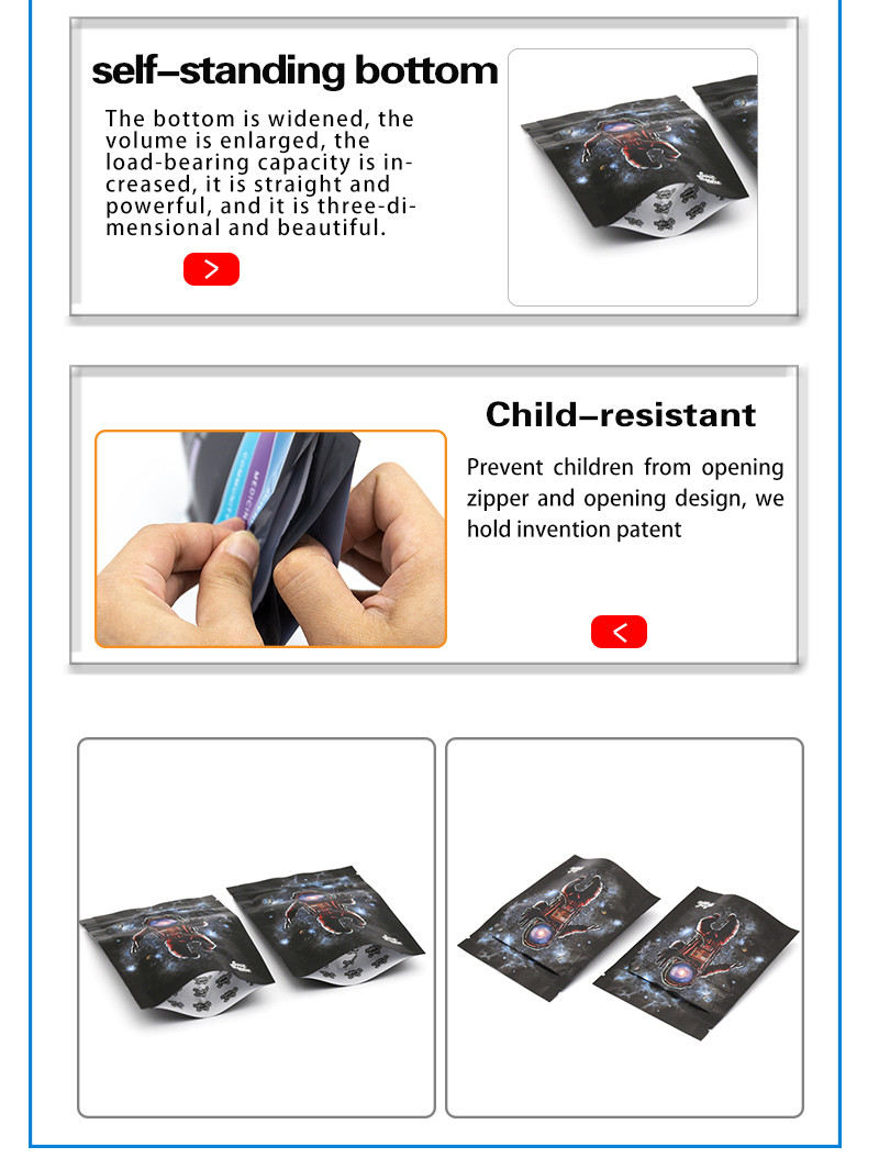 Large Food Supply Mylar Bag Printing Mylar Ziplock Bag Child Proof Pouch Child Resistant Exit Bag